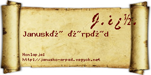 Januskó Árpád névjegykártya